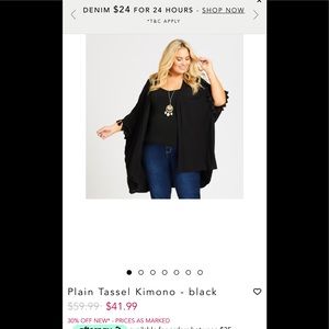 Black Tassel Kimono  Brand New Avenue Plus Size!